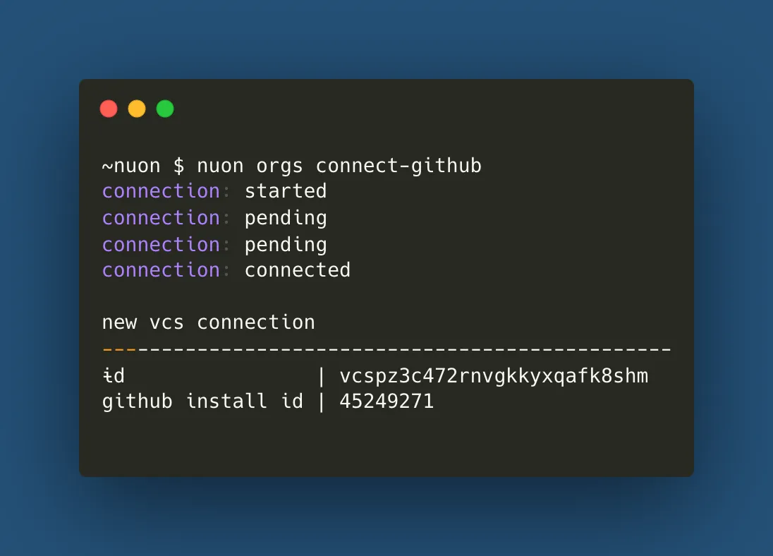 nuon orgs connect github